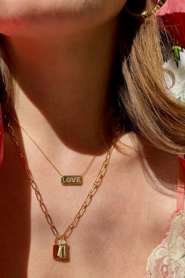LOVE 14K NECKLACE- 14K GOLD VERMEIL